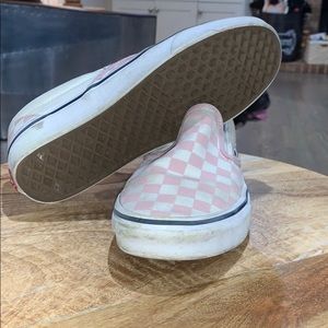 Pink and shite checkered vans